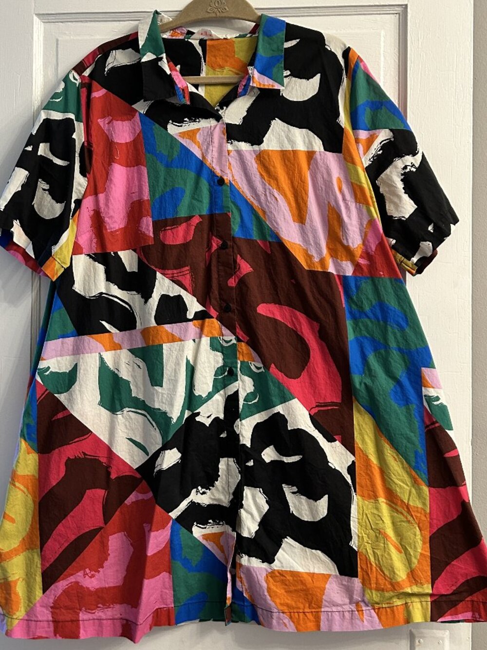 Gorman Multicolor Abstract Brushstroke Painting Smock Shirt Dress AU 20/US 16